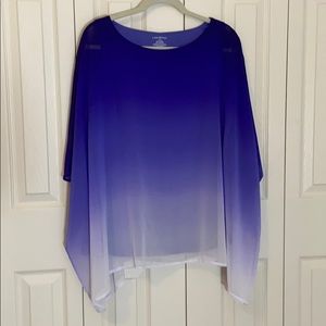 Lane Bryant Purple Ombre Flutter Sleeve Top 14/16
